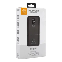 Powerbank Rebeltec P20 LCDPD, 20000 mAh, 22,5 W, czarny
