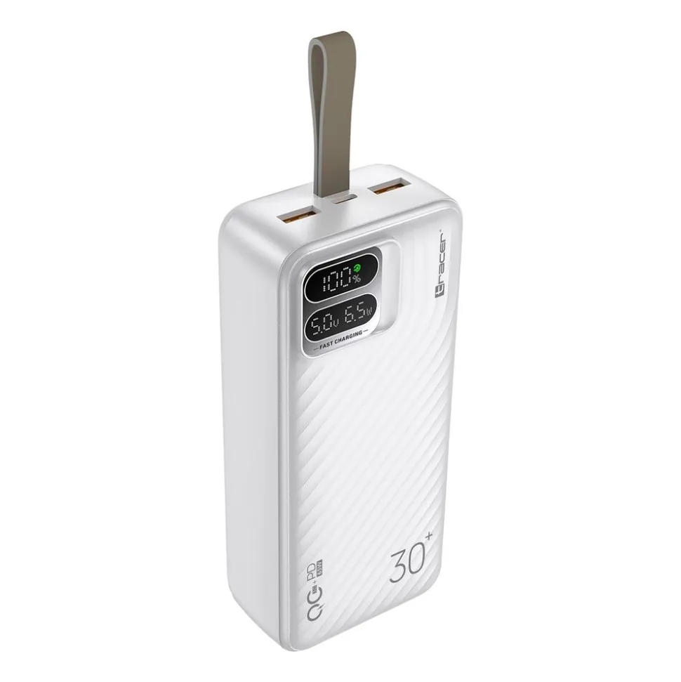 Powerbank Tracer Blaze, 30000 mAh, 65 W, biały