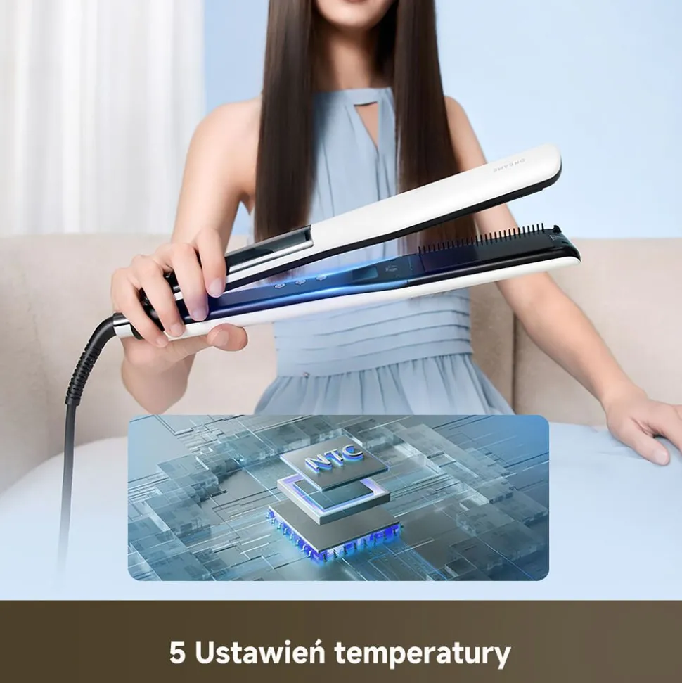Prostownica do włosów Dreame AuraSteam, 2 w 1, biała
