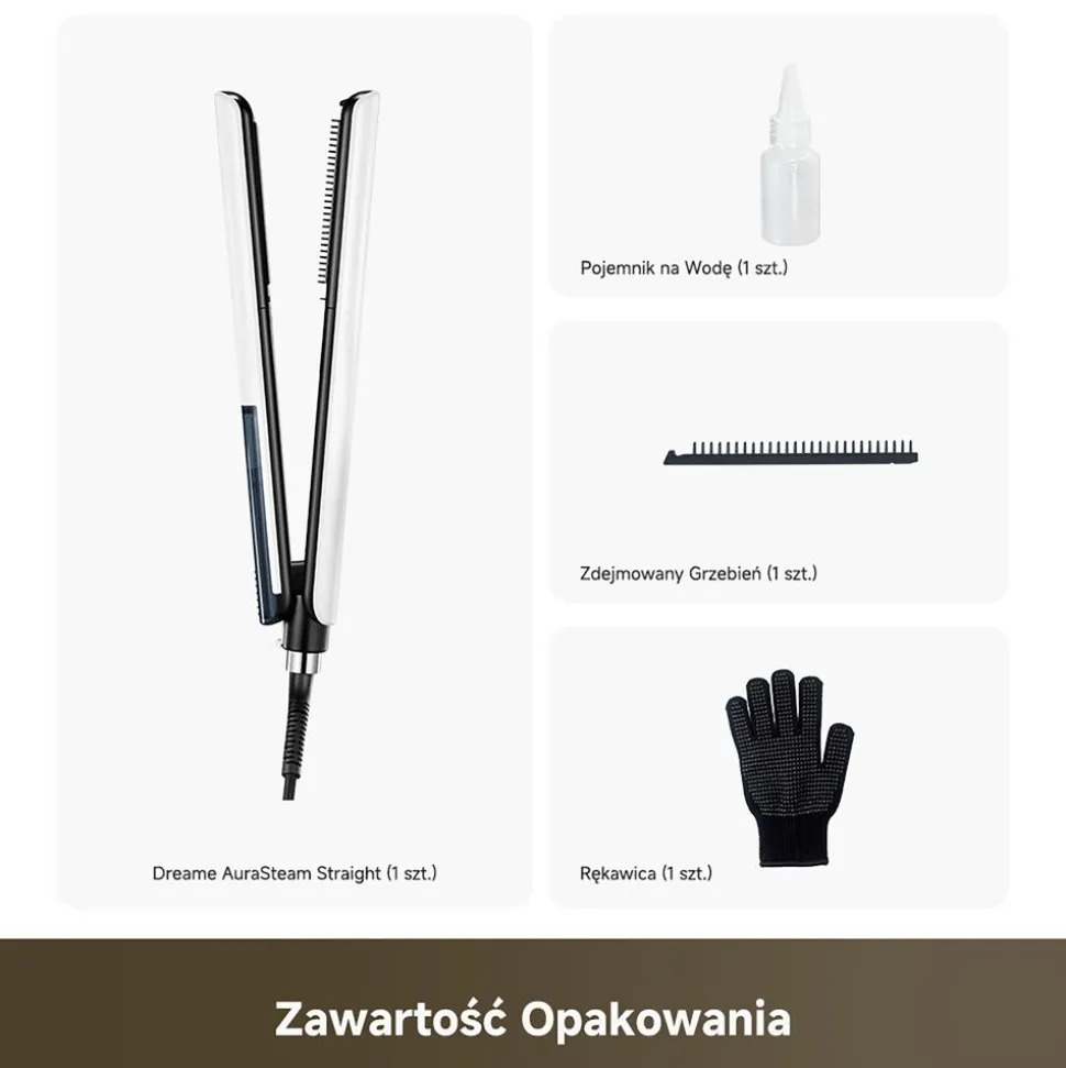 Prostownica do włosów Dreame AuraSteam, 2 w 1, biała