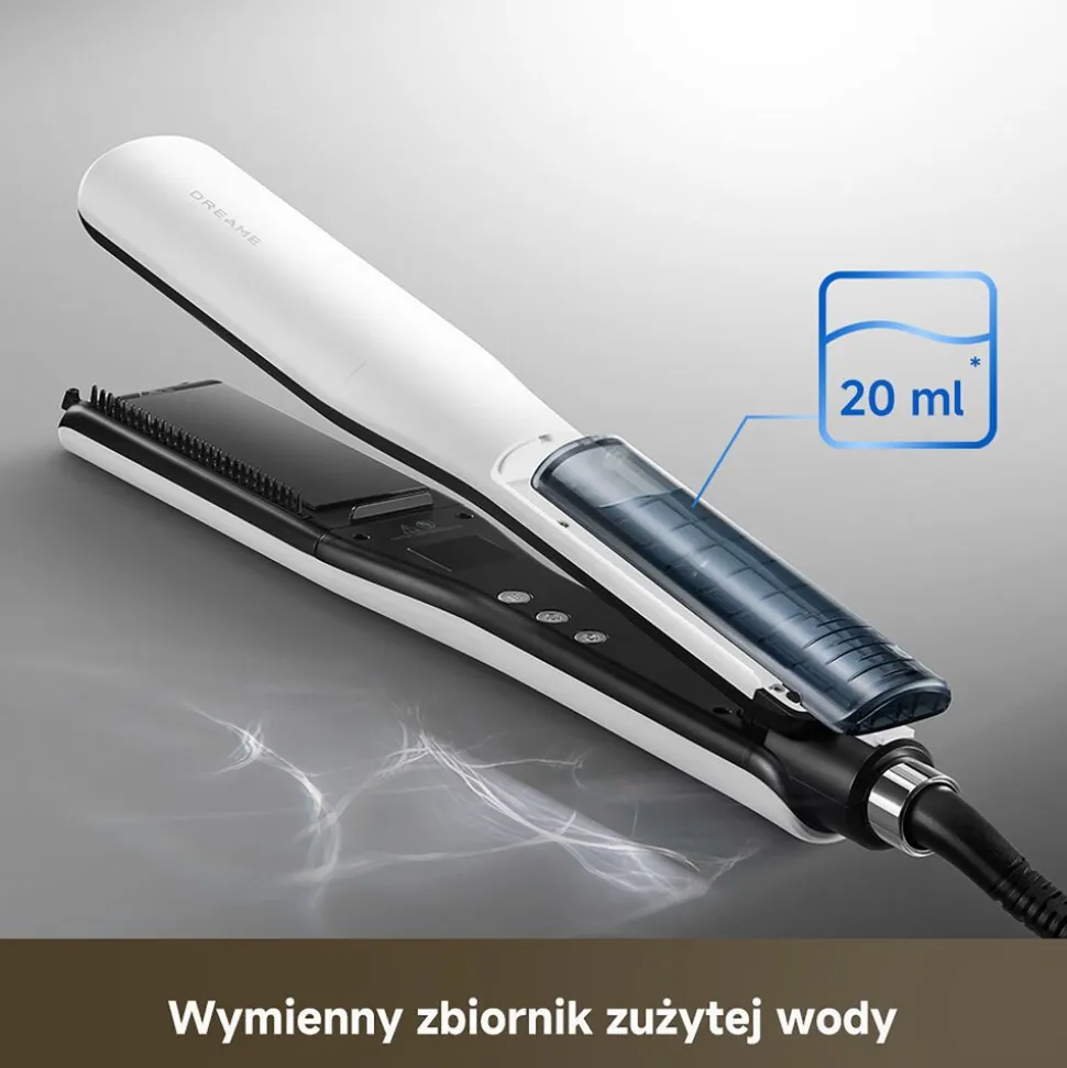 Prostownica do włosów Dreame AuraSteam, 2 w 1, biała