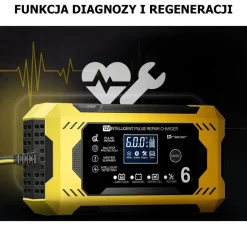 Prostownik automatyczny 12V/6A Tracer DT126, z funkcją diagnozy i regeneracji