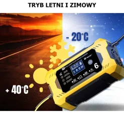 Prostownik automatyczny 12V/6A Tracer DT126, z funkcją diagnozy i regeneracji