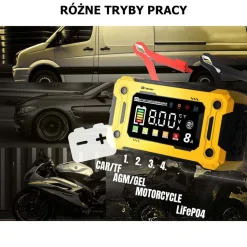 Prostownik automatyczny 12V/8A Tracer DT128, z funkcją diagnozy i regeneracji