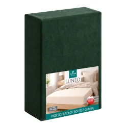 Prześcieradło frotte z gumką 140 x 200 cm Pation Home Luneo, zielone