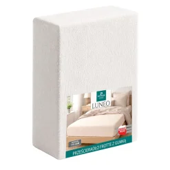 Prześcieradło frotte z gumką 180 x 200 cm Pation Home Luneo, białe