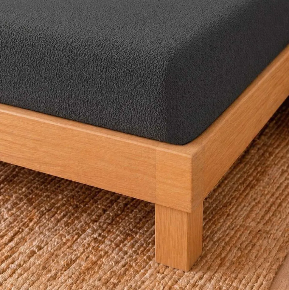Prześcieradło frotte z gumką 180 x 200 cm Pation Home Luneo, grafitowe