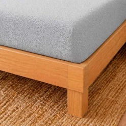 Prześcieradło frotte z gumką 180 x 200 cm Pation Home Luneo, jasnoszare