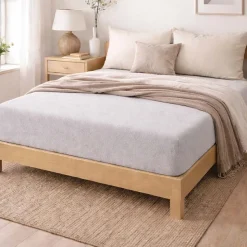 Prześcieradło frotte z gumką 180 x 200 cm Pation Home Luneo, jasnoszare