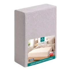 Prześcieradło frotte z gumką 180 x 200 cm Pation Home Luneo, jasnoszare