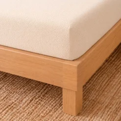 Prześcieradło frotte z gumką 90 x 200 cm Pation Home Luneo, ecru
