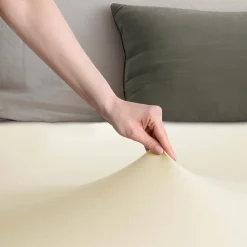 Prześcieradło z gumką 80-90 x 200 cm Restilo Amber, kremowe