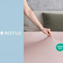 Prześcieradło z gumką 80-90 x 200 cm Restilo Amber, lilowe