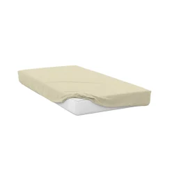 Prześcieradło z gumką 180 x 200 x 25 cm Soft Jersey, kremowe