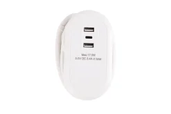 Przedłużacz kostka Hykker, 1 gniazdo, 2 x USB-A, 1 x USB-C