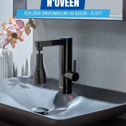 Przedłużka do baterii dwufunkcyjna Noveen XL1077, czarna