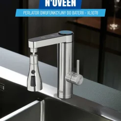 Przedłużka do baterii dwufunkcyjna Noveen XL1078, srebrna