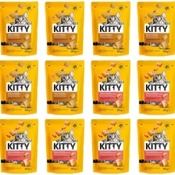 Przekąska dla kota Kitty, poduszeczki, ser lub pomidor, 12 x 180 g