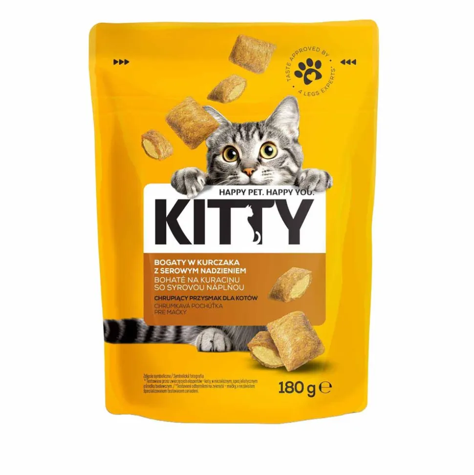 Przekąska dla kota Kitty, poduszeczki, ser lub pomidor, 12 x 180 g