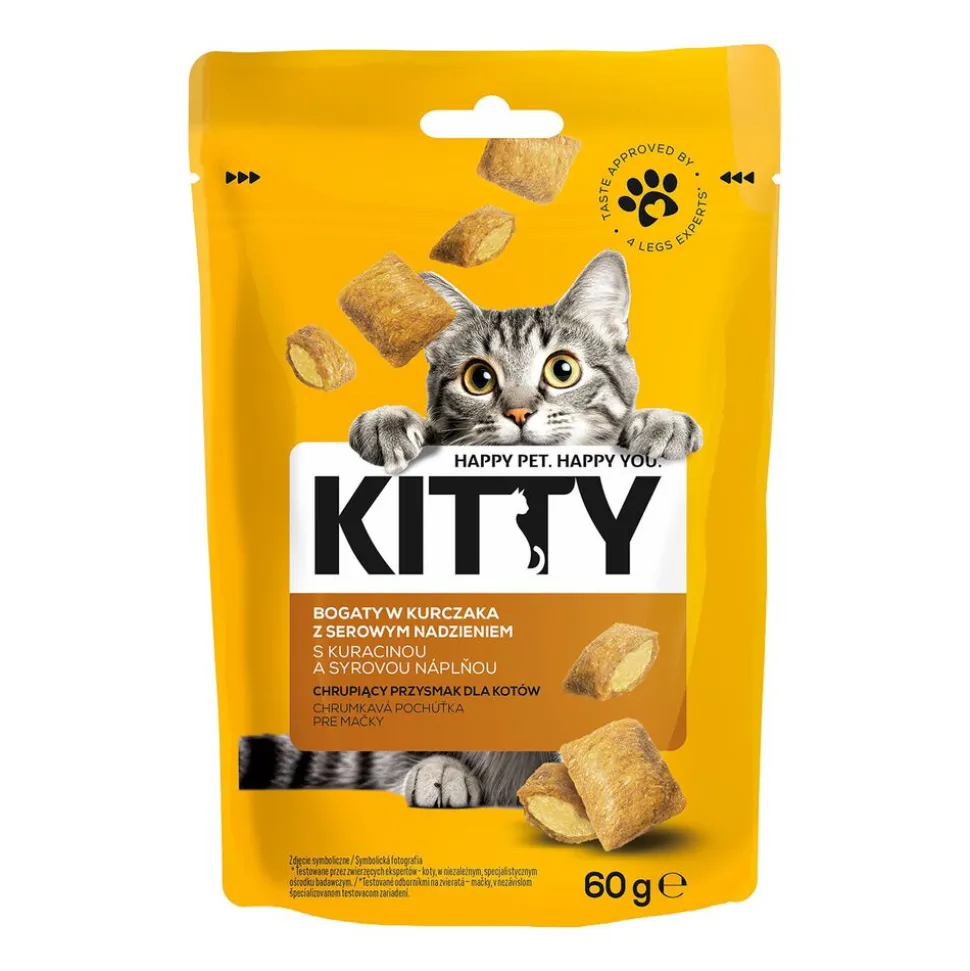 Przekąska dla kota Kitty, poduszeczki, 8 x 60 g, ser