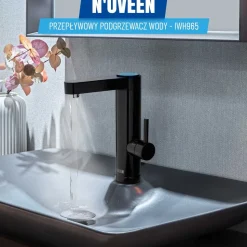 Przepływowy podgrzewacz wody Noveen IWH965 Inox, LED, 2 – 2,5 l/min