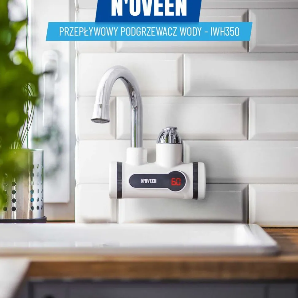 Przepływowy podgrzewacz wody NOVEEN IWH350, LED, 2 – 2,5 l/min