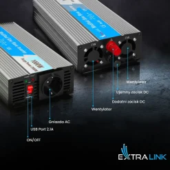 Przetwornica Extralink OPIM-1000W, 1000 W, modyfikowany sinus, moc szczytowa 2000 W