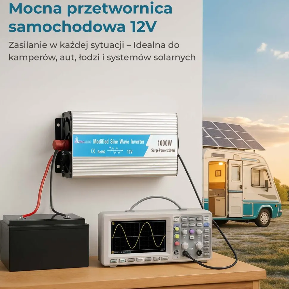 Przetwornica Extralink OPIM-1000W, 1000 W, modyfikowany sinus, moc szczytowa 2000 W