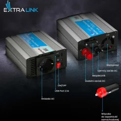 Przetwornica Extralink OPIM-300W, 300 W, modyfikowany sinus, moc szczytowa 600 W