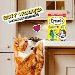 Przysmak dla kotów Dreamies Creamy Mega Pack, kocimiętka, ser, 84 x 10 g
