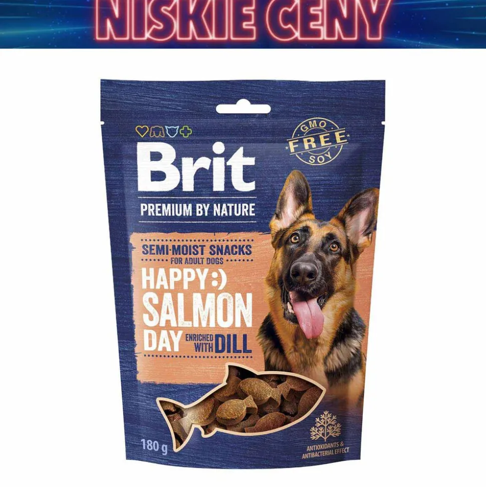 Przysmak dla psa Brit Premium By Nature, łosoś z koperkiem, 10 x 180 g