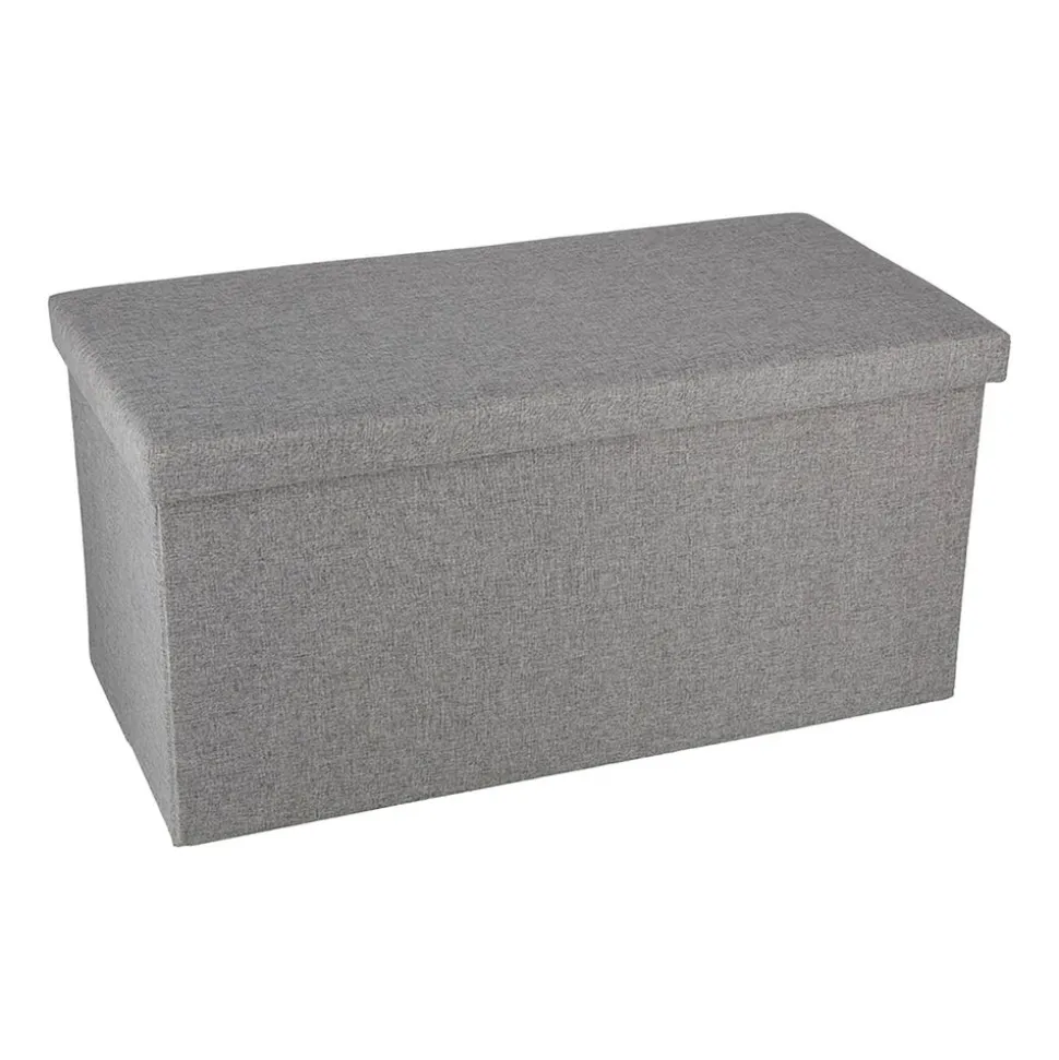 Puf ze schowkiem Smukee Home, 76 x 38 x 38 cm, szary