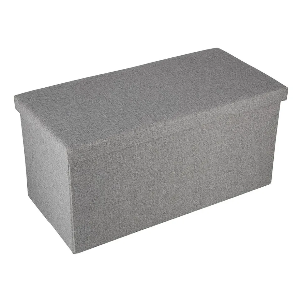 Puf ze schowkiem Smukee Home, 76 x 38 x 38 cm, szary