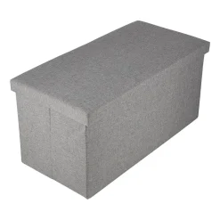 Puf ze schowkiem Smukee Home, 76 x 38 x 38 cm, szary