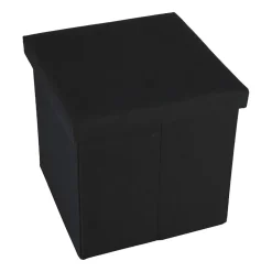 Puf ze schowkiem Smukee Home, 38 x 38 x 38 cm, czarny