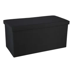 Puf ze schowkiem Smukee Home, 76 x 38 x 38 cm, czarny