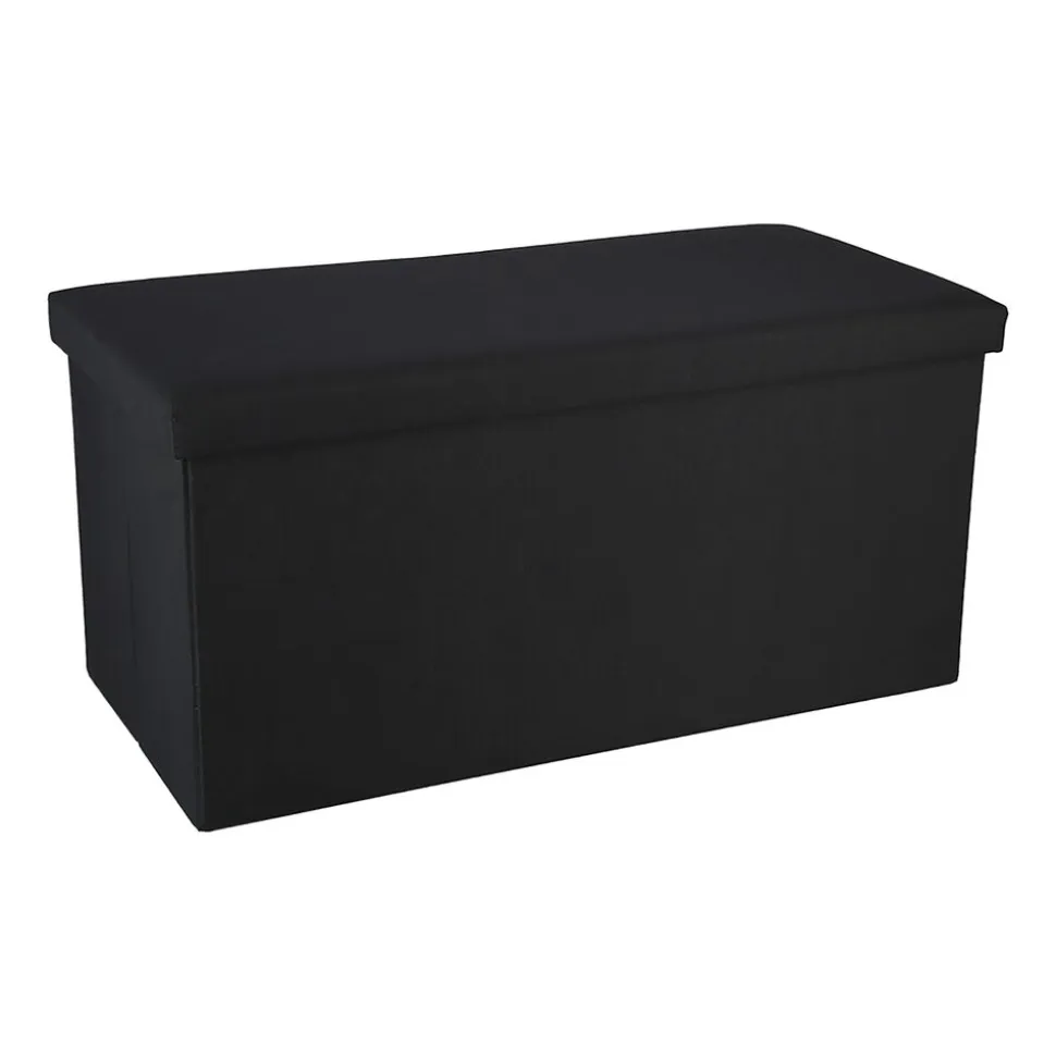 Puf ze schowkiem Smukee Home, 76 x 38 x 38 cm, czarny
