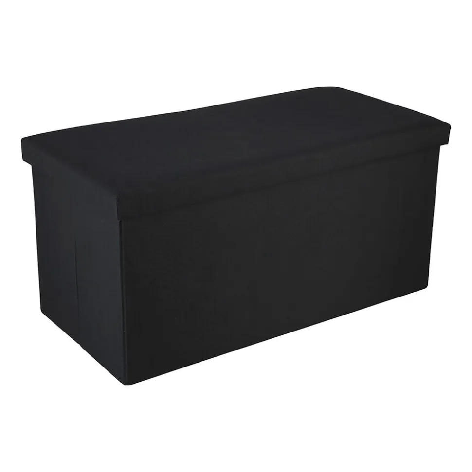 Puf ze schowkiem Smukee Home, 76 x 38 x 38 cm, czarny
