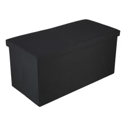 Puf ze schowkiem Smukee Home, 76 x 38 x 38 cm, czarny