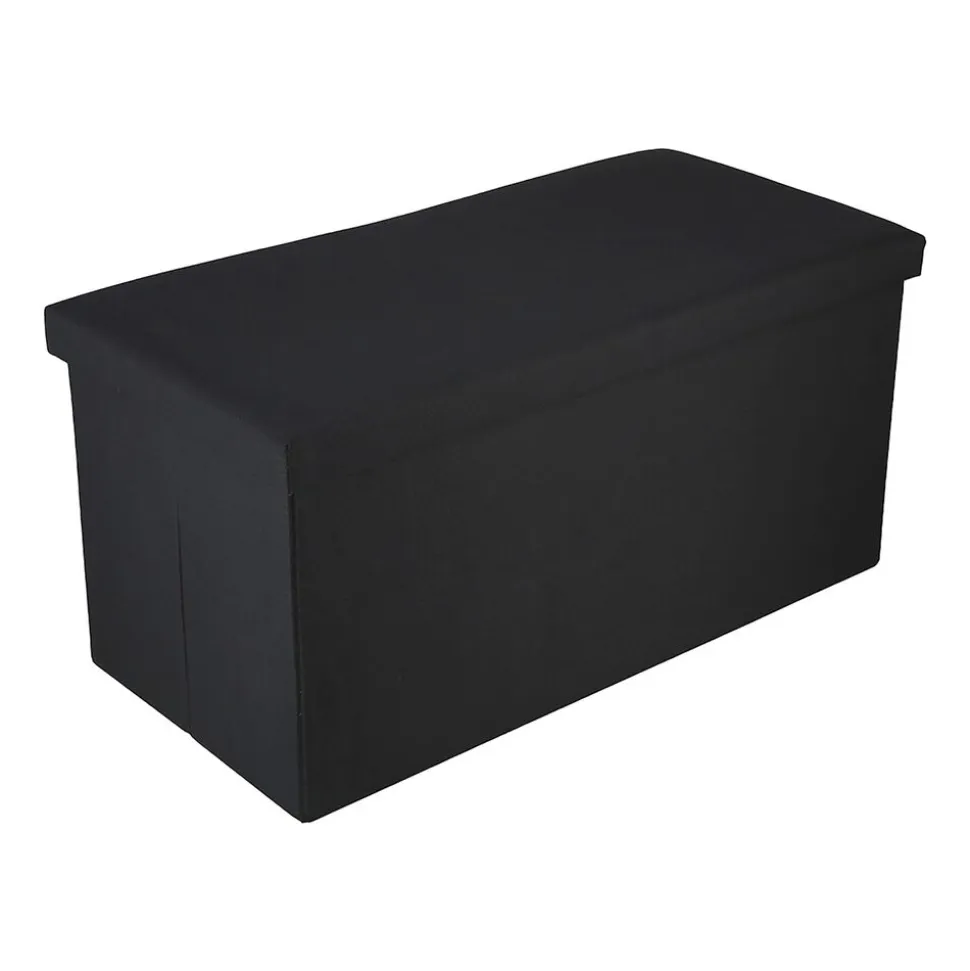 Puf ze schowkiem Smukee Home, 76 x 38 x 38 cm, czarny