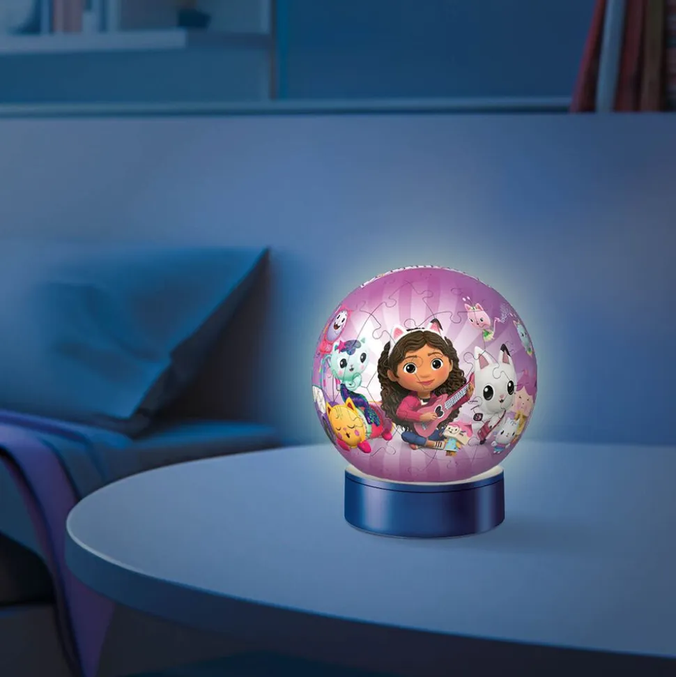 Puzzle Ravensburger Koci Domek Gabi, świecąca kula 3D, 75 elementów