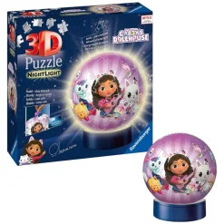 Puzzle Ravensburger Koci Domek Gabi, świecąca kula 3D, 75 elementów