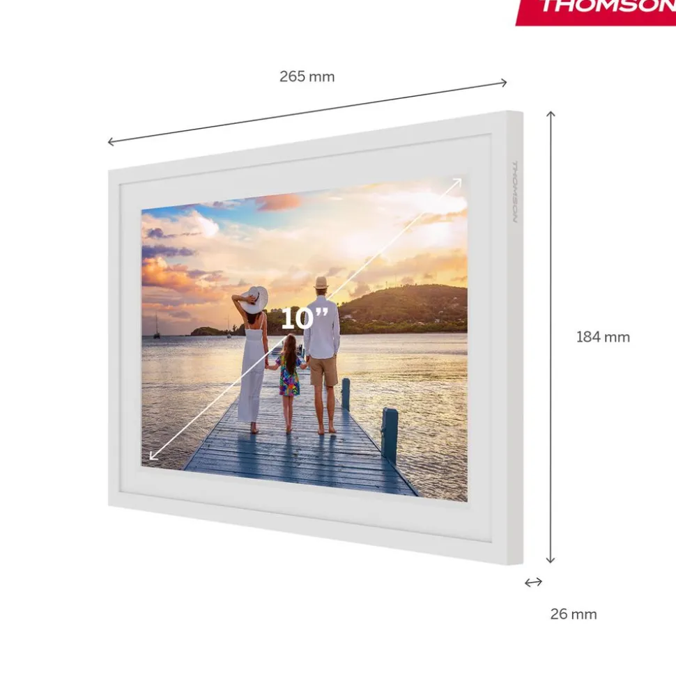 Ramka cyfrowa na zdjęcia Thomson F10W, 10”, 32 GB, biała