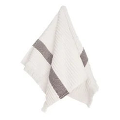 Ręcznik bawełniany frotte Faro Fala, 500 gsm, 30 x 50 cm, z frędzlami, ecru