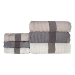 Ręcznik bawełniany frotte Faro Fala, 500 gsm, 50 x 90 cm, z frędzlami, ecru
