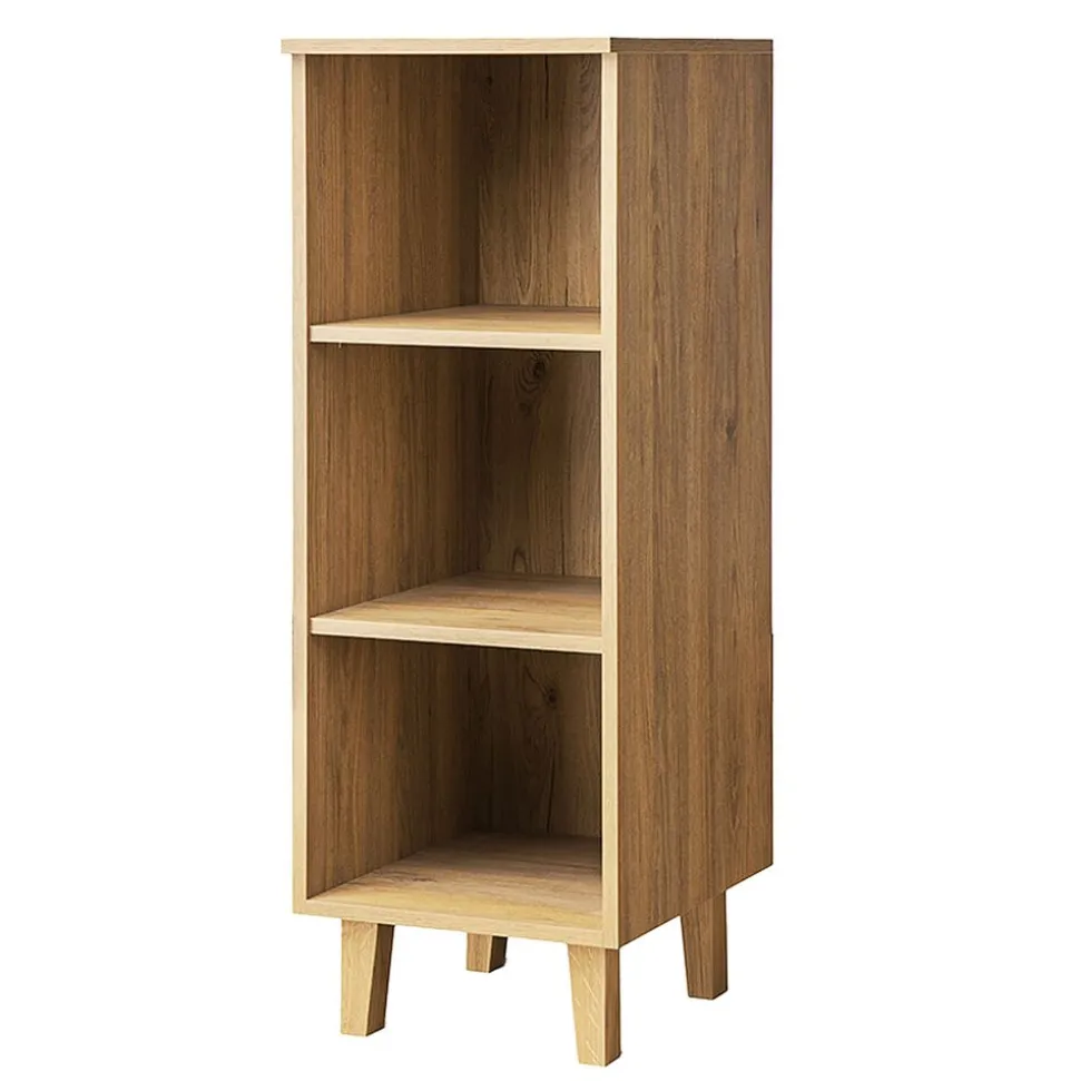 Regał Frisk 117 cm, dąb, z półkami
