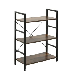 Regał loft 60 x 28 x 85 cm OTE, 3 półki, melamina, ciemnobrązowy
