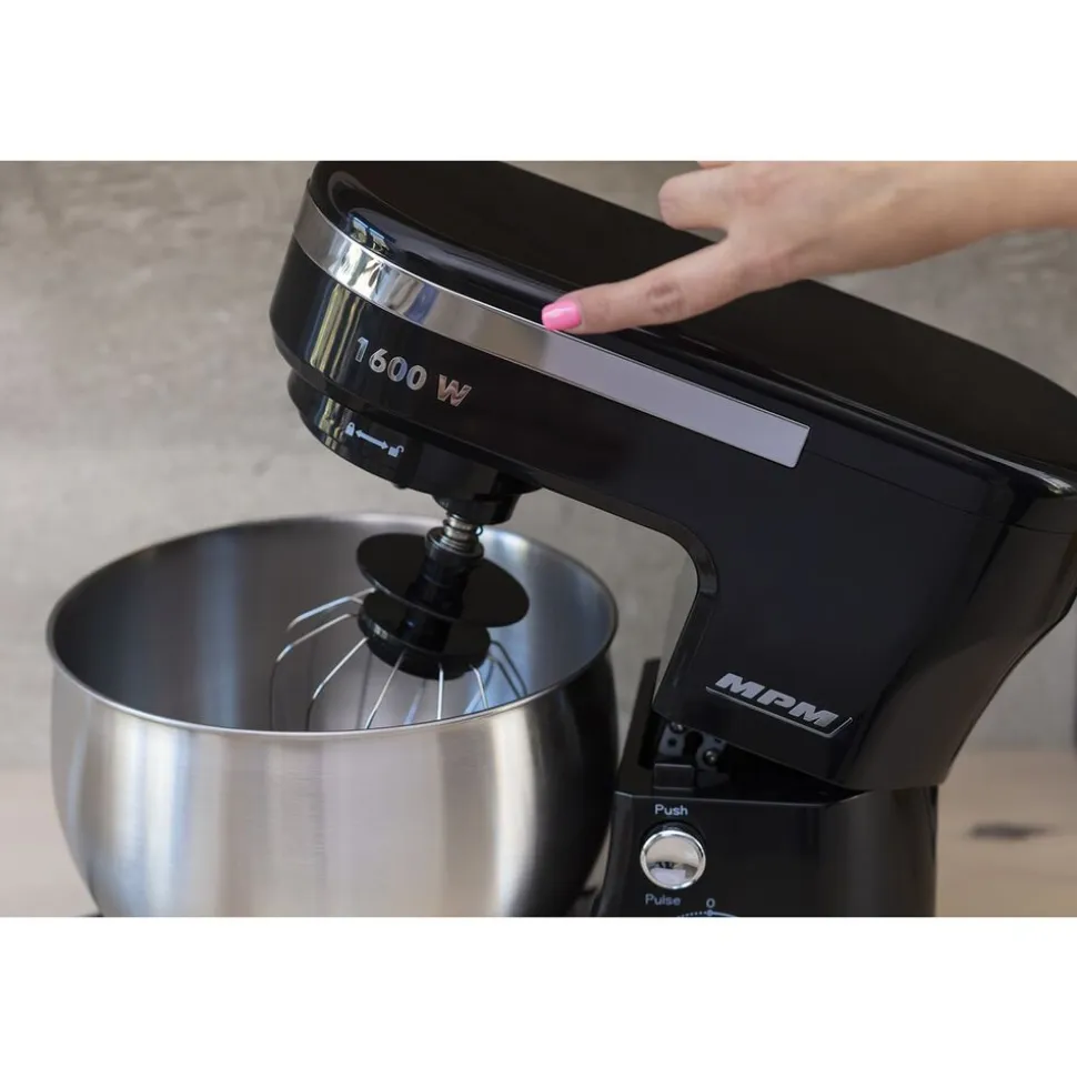 Robot planetarny MPM MRK-21, 1600 W, 4 l i 5 l, 3 końcówki, czarny