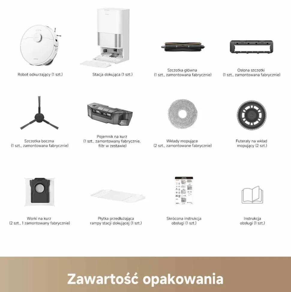 Robot sprzątający Dreame L40 Ultra A, 24 kPa, z funkcją mopowania, biały