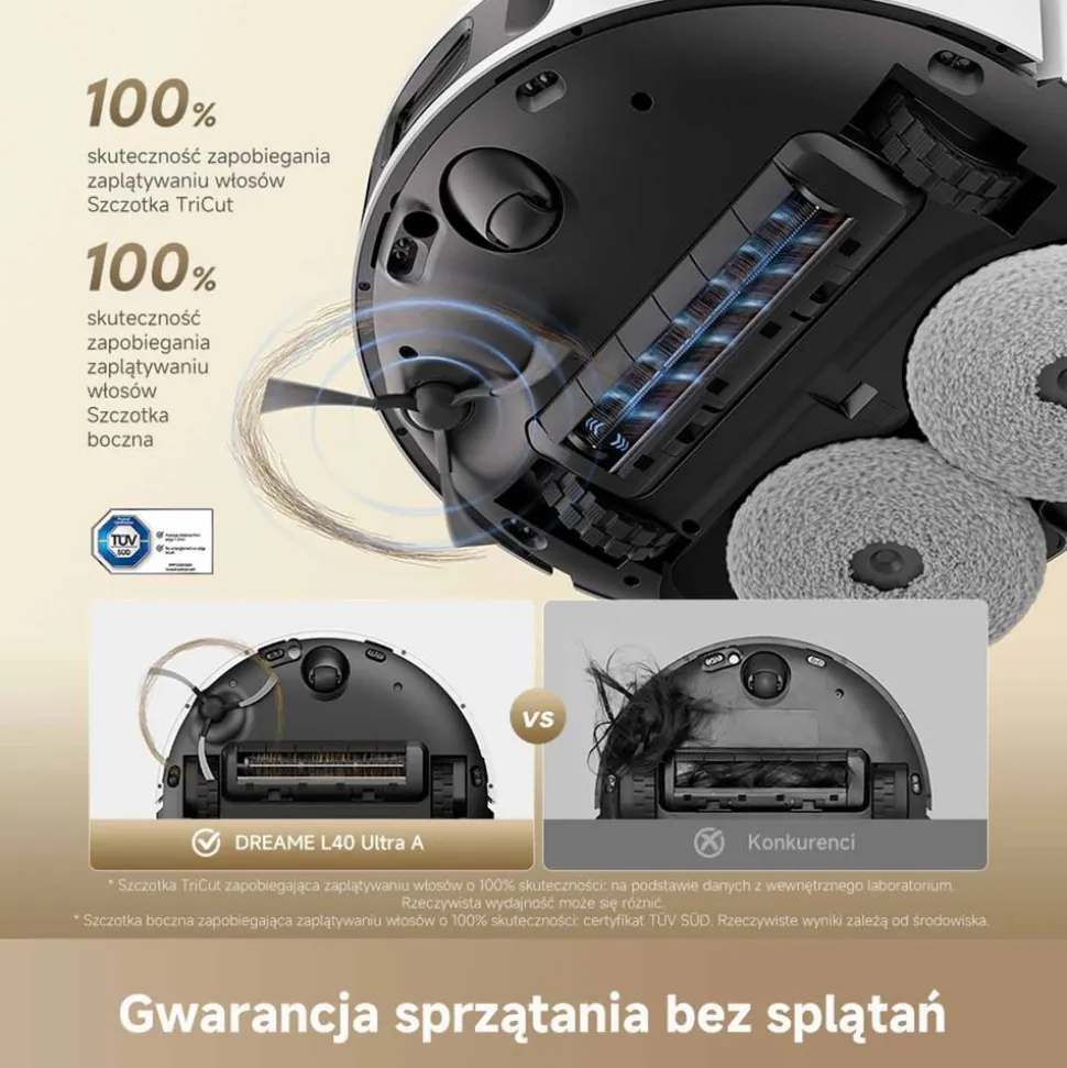 Robot sprzątający Dreame L40 Ultra A, 24 kPa, z funkcją mopowania, biały